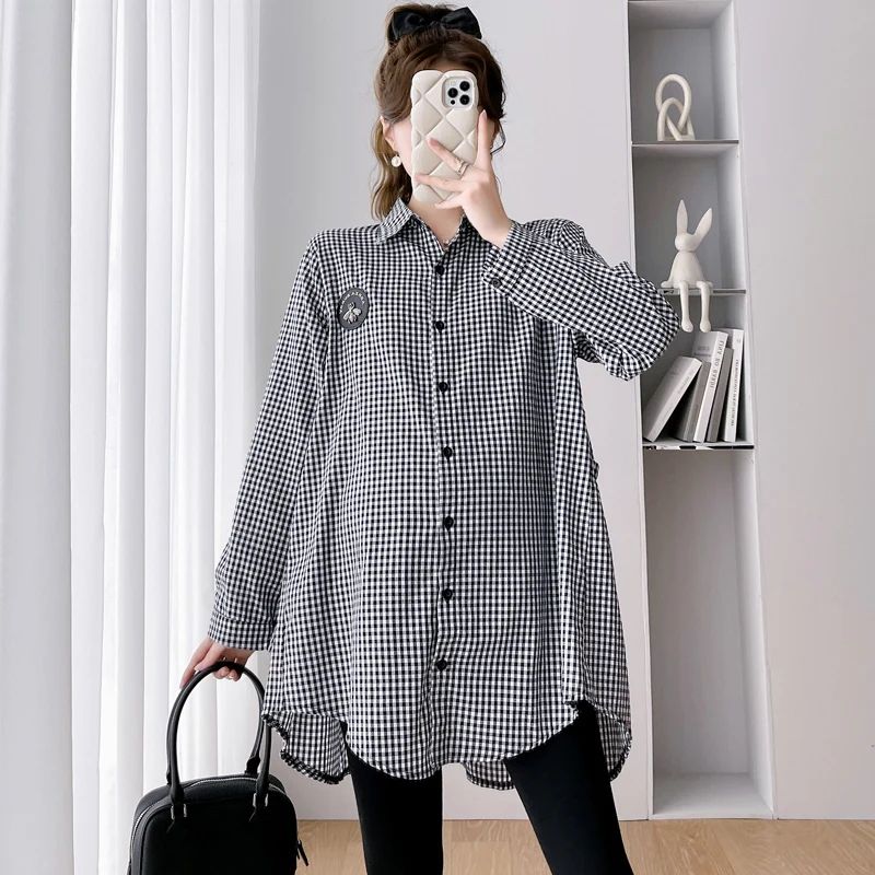 Korean Style Maternity Pants Suits Preppy Style Autumn Pregn