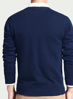 Cotton Sweater Men Long Sleeve Pullovers Outwear Man V Neck