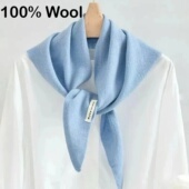 Knitted Australian 100% Shawl Wool Scarf Triangle Women