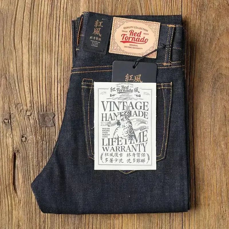 Red Tornado 16oz Slim Fit Jeans Rinsed Pink Selvedge Denim S