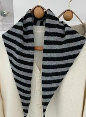 New Women Wool Scarf Shawl Winter Warm Soft Knitted Striped