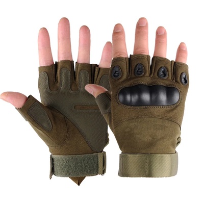 Tactical Hard Knuckle Half finger Gloves Men's Combat Hunti