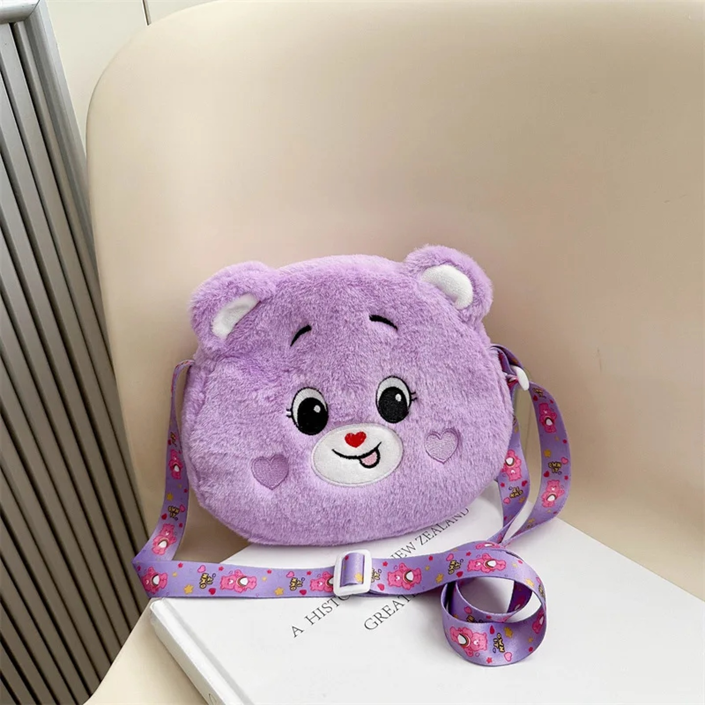 Mini Cartoon Rainbow Love Bear Plush Toy Crossbody Bag Love