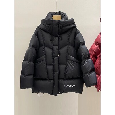 Janveny 2025 New Winter Thickened Puffer Down Jacket Women W