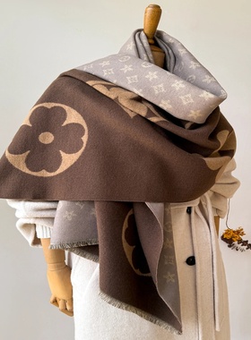 Women's Autumn Winter Faux Cashmere Shawl Warm Jacquard Sca