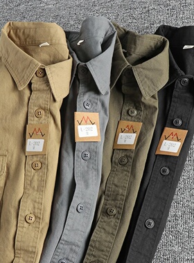 Vintage Style Work Shirt with Multi-purpose Pockets for Men