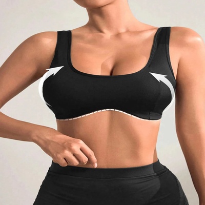 Unique design hot selling U-neck fitness suit, nude double-