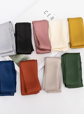 5x200cm Long Skinny Hair Scarf For Women Silk Satin Headban