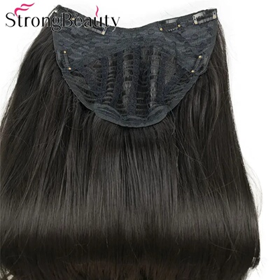 StrongBeauty Long Straight Synthetic 3/4 Wigs Women's Half
