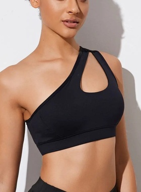 Women Sports Bra Push Up Fitness Bras One Shoulder Shockpro