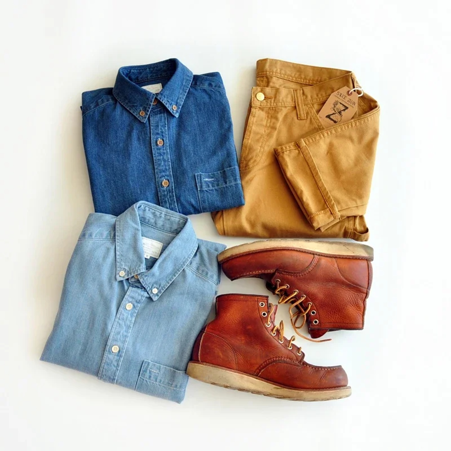 SauceZhan Chambray shirt  men shirt long sleeve Denim Shirt