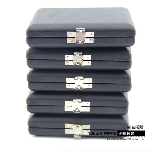 双簧管哨片盒 3片装oboe双簧管哨子盒 黑色皮革盒子乐器配件