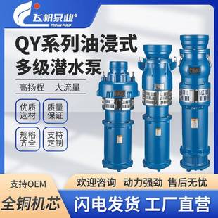 大流量高压农用灌溉高压水泵深井提水高杨程水泵 潜水泵三相油浸式