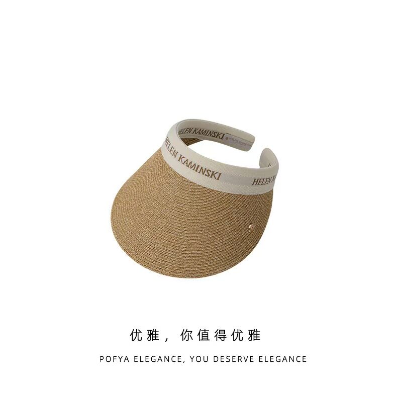 拉菲草女出游防晒沙滩防紫外线空顶遮阳帽漂流