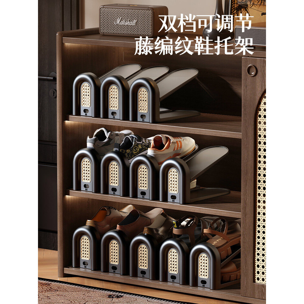 中古风鞋架分层隔板鞋柜可调节鞋子收纳神器折叠宿舍鞋托放鞋箱