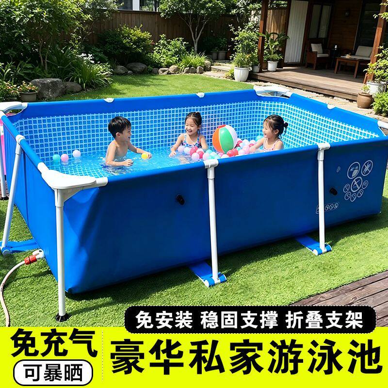 游泳池家用室外免充气折叠大型支架户外戏水池儿童家用水池鱼池
