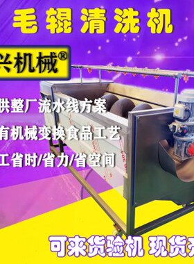 厂家天麻九辊清洗设备商用滚筒成材清洗机大型海鲜毛刷去泥机器