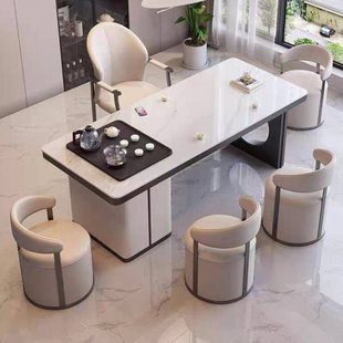 轻奢岩板茶台端公室泡茶桌现简约家用功夫茶几阳台桌椅组合