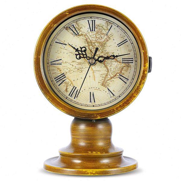创意复古客厅钟表摆件 欧式世界地图双面钟座钟桌面装饰台钟摆设,家居饰品,挂钟,淘宝优惠券,粉丝福利购,淘宝优惠卷