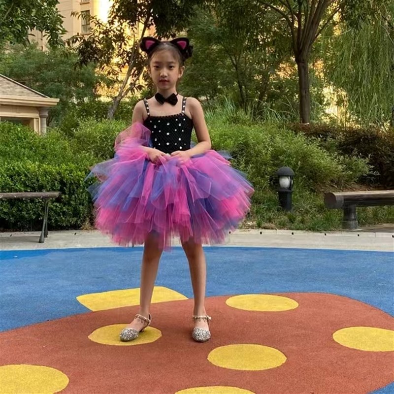 六一儿童小猫咪演出服学猫叫小花猫舞蹈蓬蓬裙男女童小动物表演服