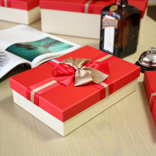 长正方形大号红色礼物包装盒 圣诞新年生日婚礼庆典情人节礼品盒