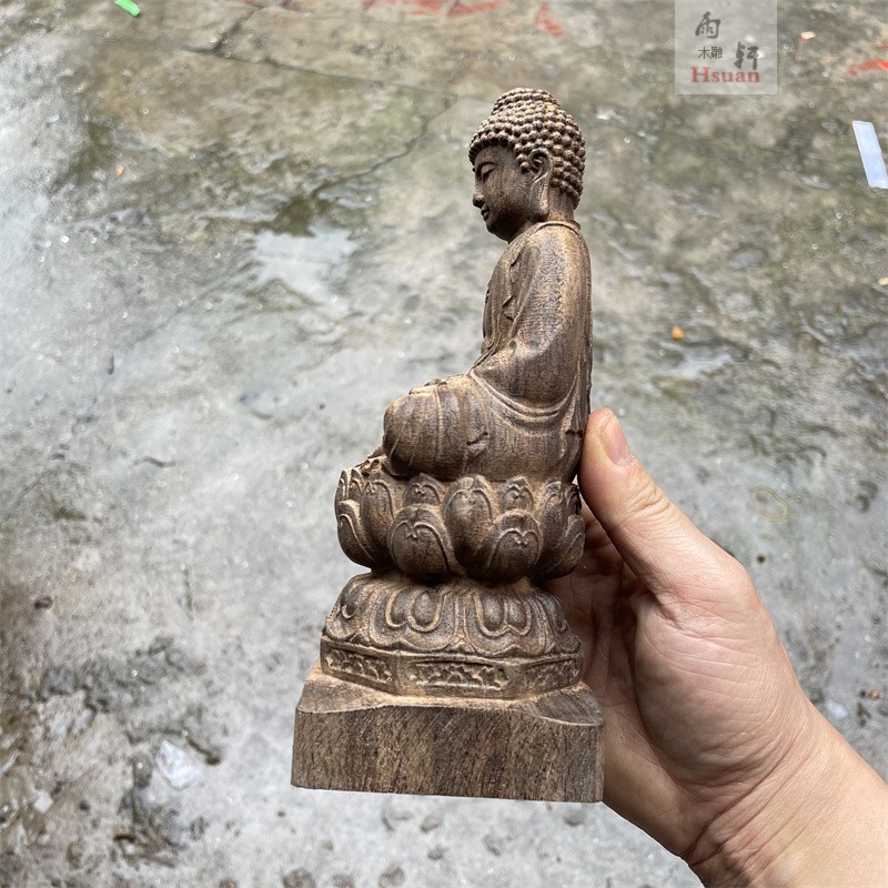 越南沉香木雕大日如来佛像摆件实木雕刻居家客厅装饰品禅意保平安