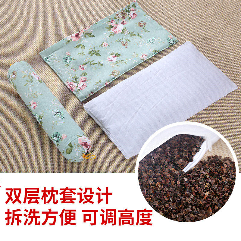 颈椎枕粗布颈椎荞麦壳枕头荞麦皮护颈枕决明子单人脊椎枕,床上用品,枕头/枕芯,淘宝优惠券,粉丝福利购,淘宝优惠卷