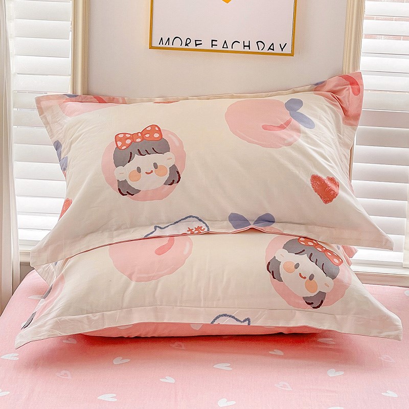 2023新款全棉枕头套100枕套一对装家用48*74cm学生宿舍四季用