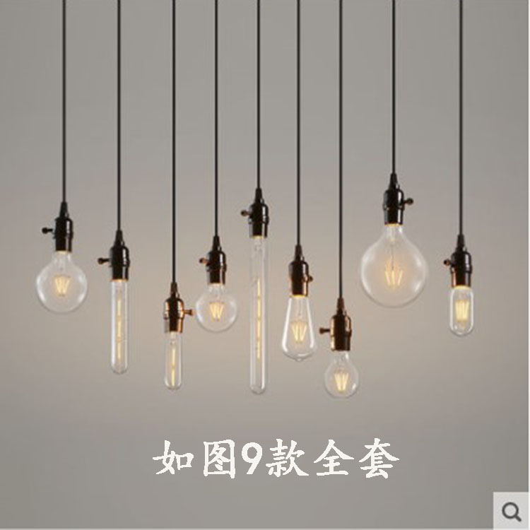 爱迪生灯泡LED吊灯loft复古餐厅创意吊灯酒吧吧台阳台单头装饰灯
