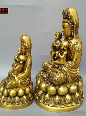 铜观音佛像送子观音观世音菩萨家居工艺摆件装饰定做