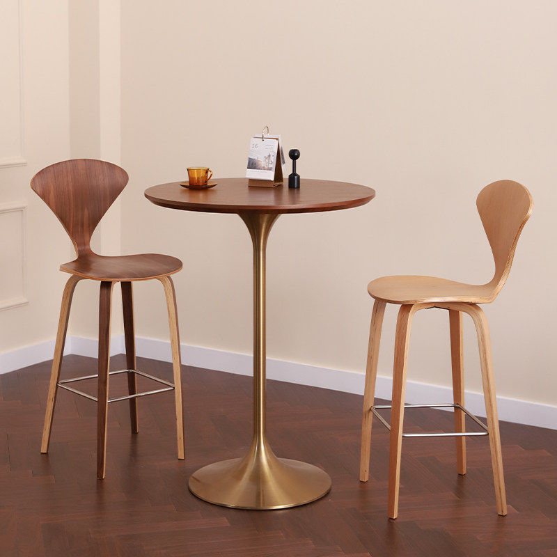 德宜客彻纳酒吧椅设计师实木吧椅家用靠背吧凳咖啡厅前台高脚凳子,住宅家具,家用高脚椅,淘宝优惠券,粉丝福利购,淘宝优惠卷