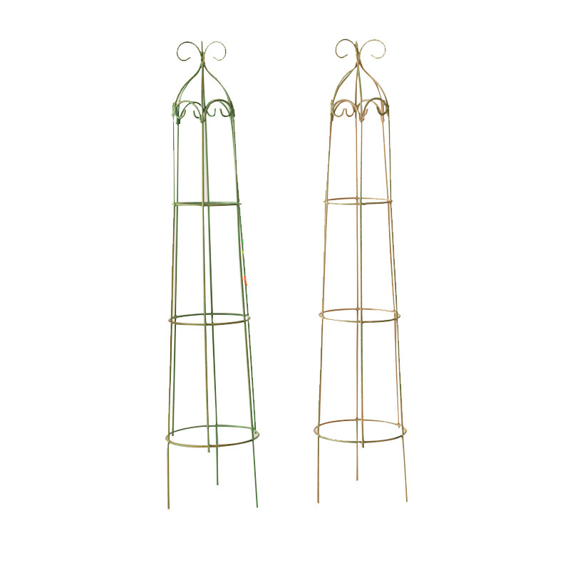 包邮1加仑盆爬藤架铁线莲龟甲龙小型简易花架 铁艺做旧阳台盆栽架