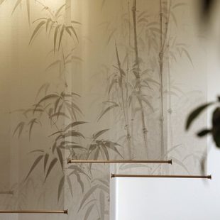 卷帘茶室民宿挂帘软隔断禅意半透明电动软隔断屏风帘子 新中式