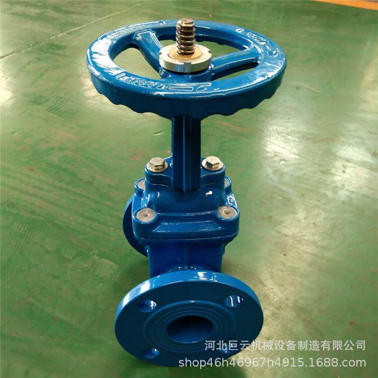 污水雨水管道阀门双向止水铸铁开关闸阀法兰手动软密封沟槽锁闭阀