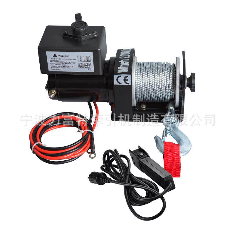 厂家直供2000磅沙滩车摩托车电动绞盘机12V ATV WINCH