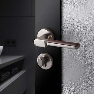 卧室门锁房间门家用通用型分体静音门把手磁吸卫生间 瑞亨.茂野