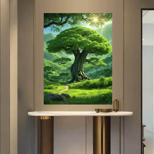 大树绿树风景贴画装 饰贴画房间卧室宿舍行李箱贴画自粘防水墙贴画