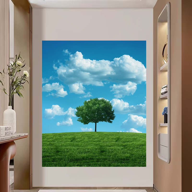 一树一世界风景墙贴画客厅卧室装饰画出租屋房间创意自粘防水贴纸图片