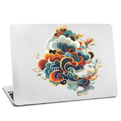 国潮云纹样贴纸个性装饰拉花划痕遮挡机箱电动车贴自粘防水墙贴画