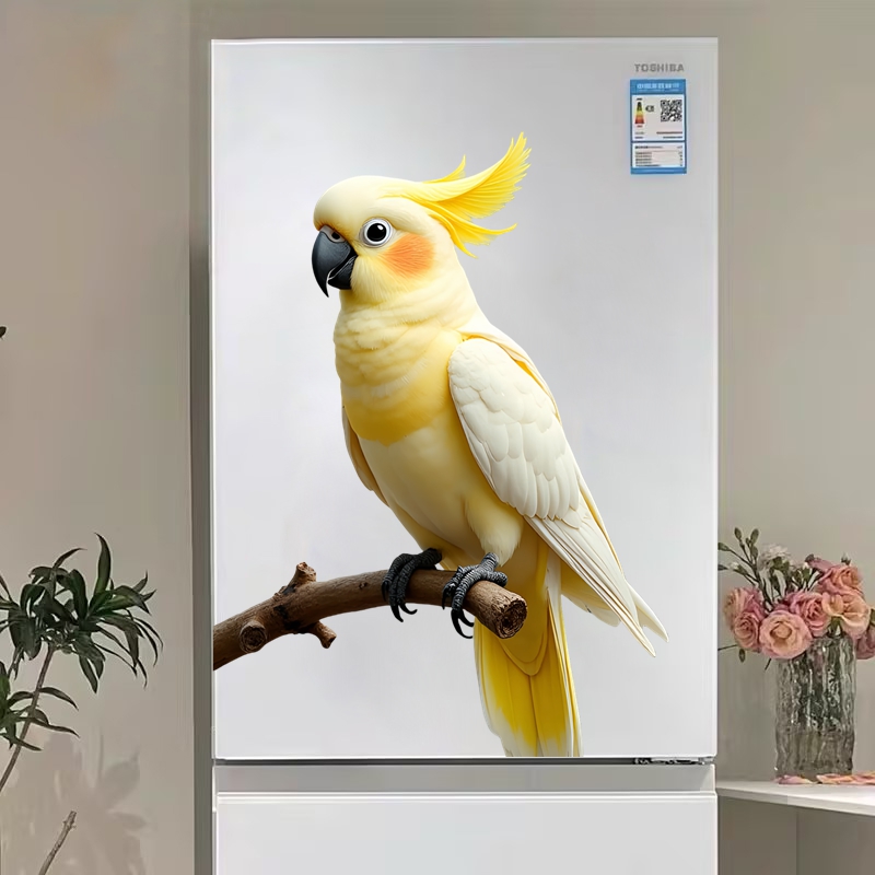 3d高清鹦鹉图案个性冰箱贴防水自粘贴纸画中国风玻璃门窗装饰贴纸图片