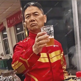 刘强东敬酒海报贴画东哥敬酒京东外卖东哥敬酒自粘防水车贴墙贴画