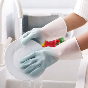 橡胶手套胶皮乳胶刷碗防水家用厨房洗碗女清洁洗衣耐用型家务手套