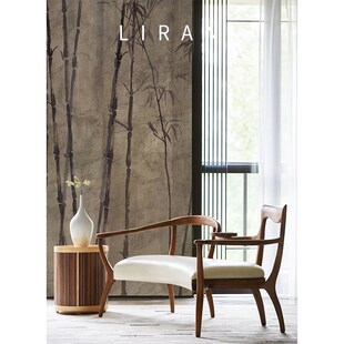 丽然竹子新中式客厅壁纸水墨画国风墙纸墙布电视背景墙定制壁画