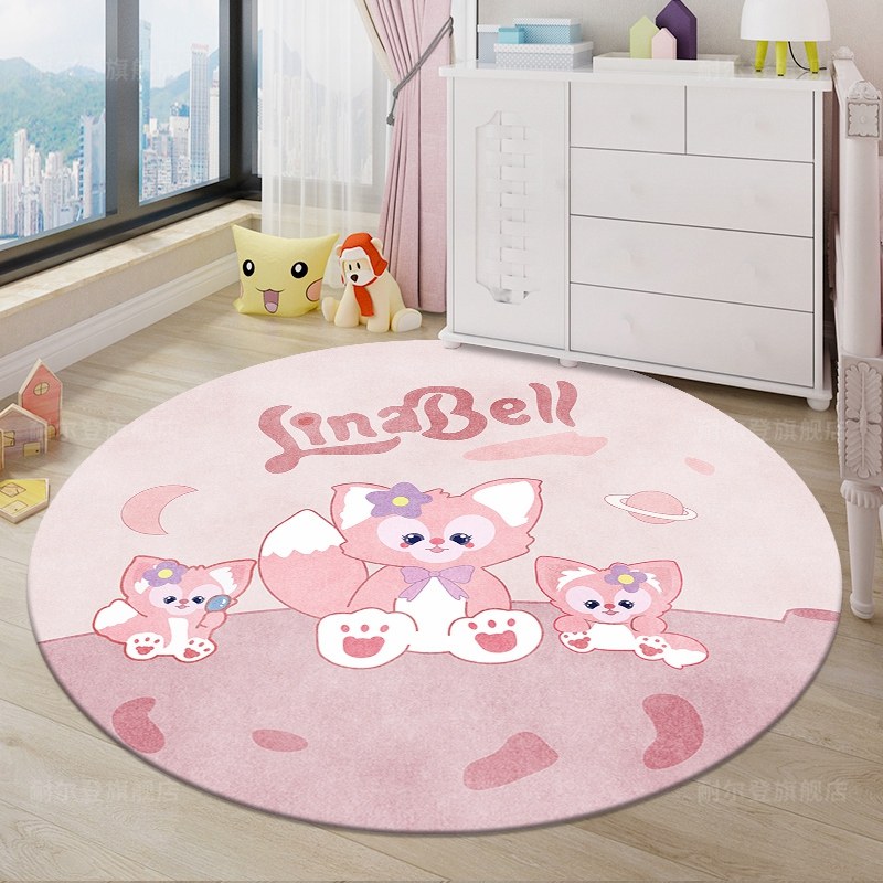 卡通儿童房圆形地毯女生梳妆台地垫卧室床边毯书房加厚粉色毯子,居家布艺,地毯,淘宝优惠券,粉丝福利购,淘宝优惠卷