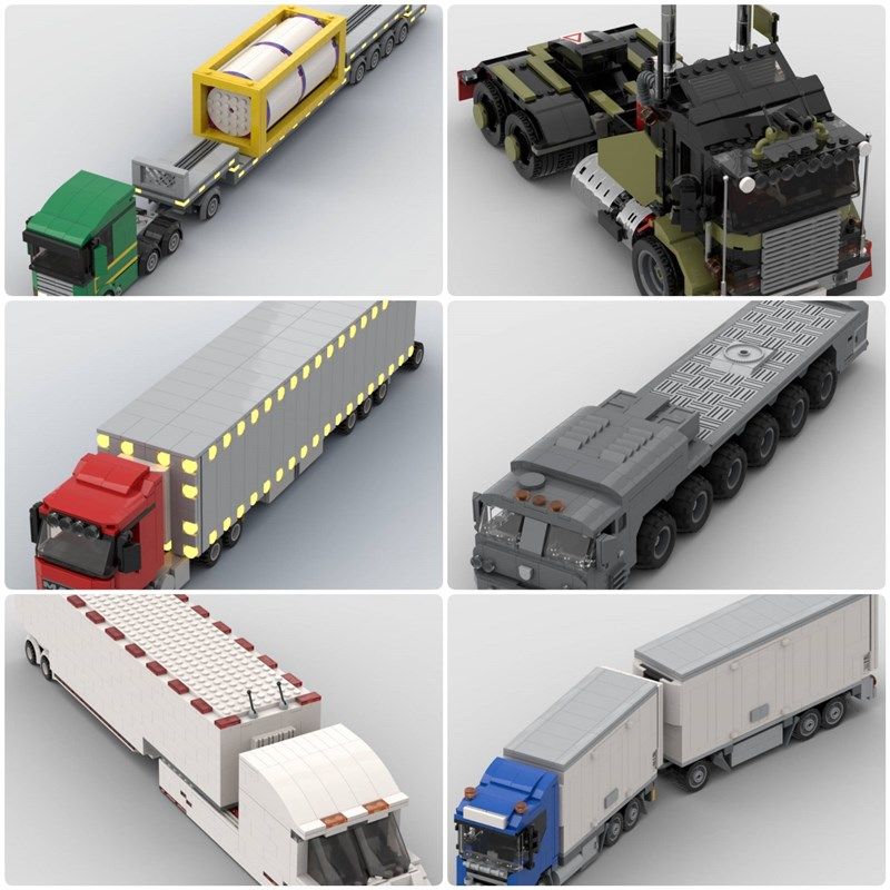 定制积木创意设计玩具斯堪尼亚卡车带拖车卡车12轮卡车重载运输车,玩具/童车/益智/积木/模型,普通塑料积木,淘宝优惠券,粉丝福利购,淘宝优惠卷