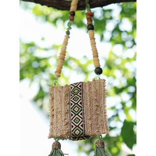 夏布香包香囊杯垫屏风 手工编织非遗传统布料 苎麻面料