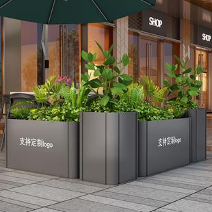 户外不锈钢花箱市政道路商场花池室外组合花坛铁艺圆角种植箱花槽