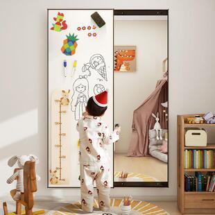 隐形暗藏推拉全身镜磁吸白板写字板穿衣镜儿童壁画涂鸦多功能镜子