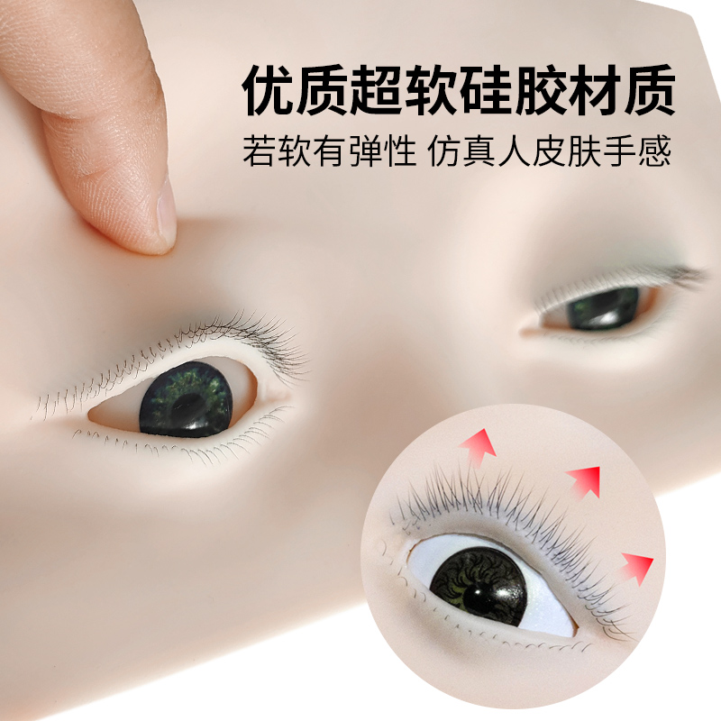 美睫练习头模三层上睫毛可提拉