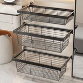 抽五金 架伸缩网篮内置滑轨自制裤 衣柜拉篮抽屉式 衣帽间分层抽拉裤